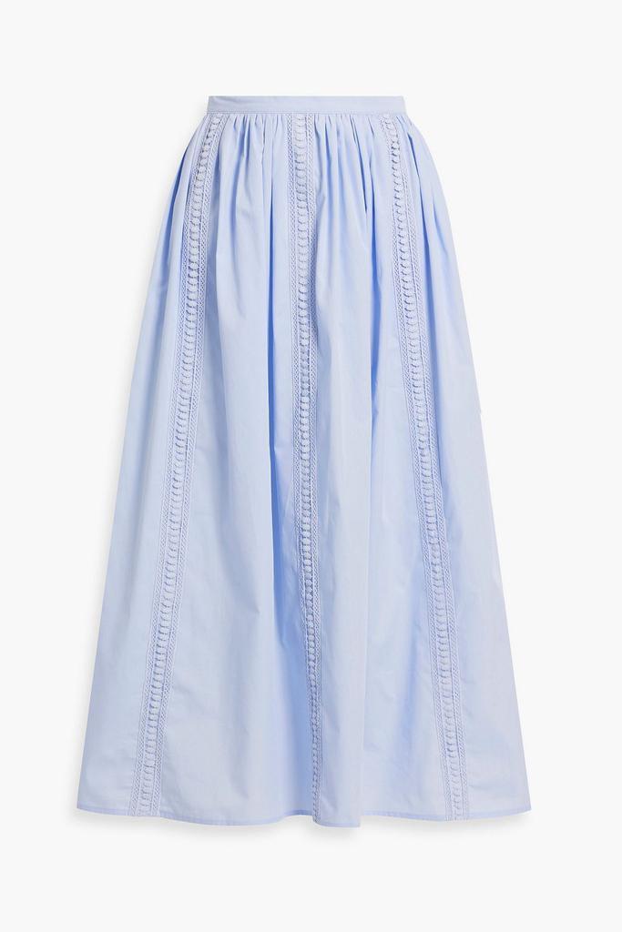 商品IRIS & INK|Melanie crochet-trimmed organic cotton-poplin midi skirt,价格¥899,第1张图片