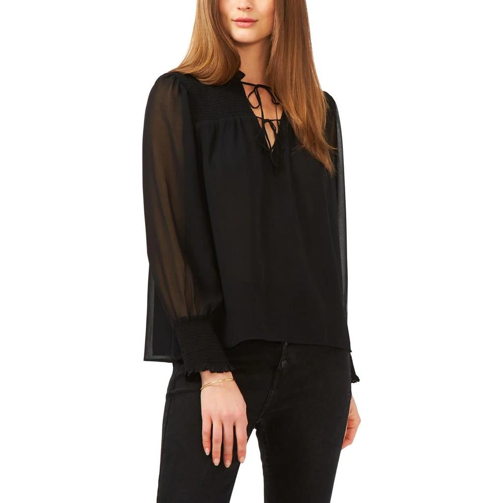 商品1. State|1.State Womens Smocked Puff Sleeve Blouse,价格¥54,第2张图片详细描述