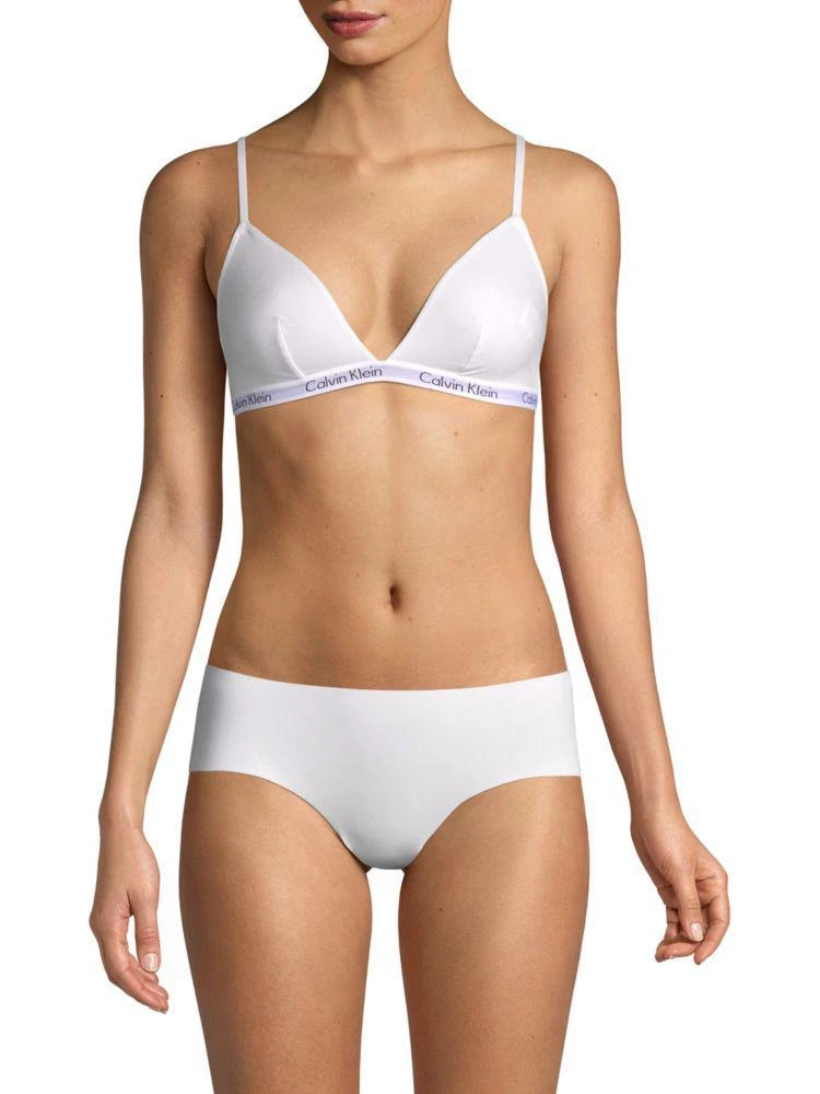 商品Calvin Klein|Stretch-Cotton Triangle Bralette,价格¥96,第1张图片详细描述