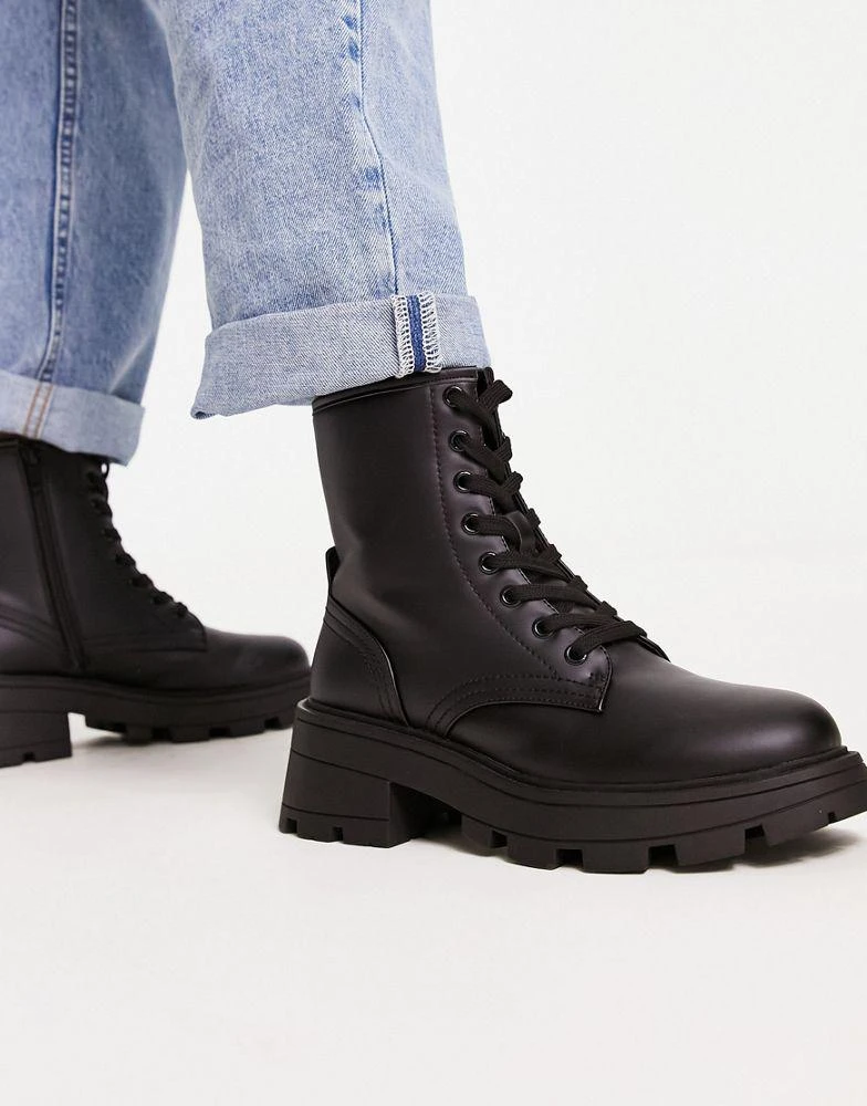 商品Topshop|Topshop Wide Fit Blake lace up boot in black,价格¥229,第2张图片详细描述