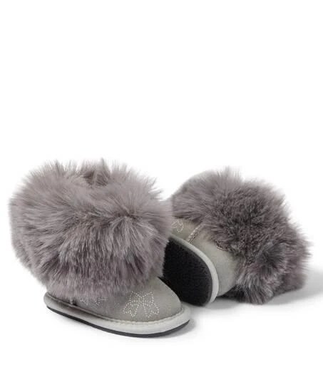 商品MONNALISA|Baby faux fur-trim suede boots,价格¥1088,第5张图片详细描述