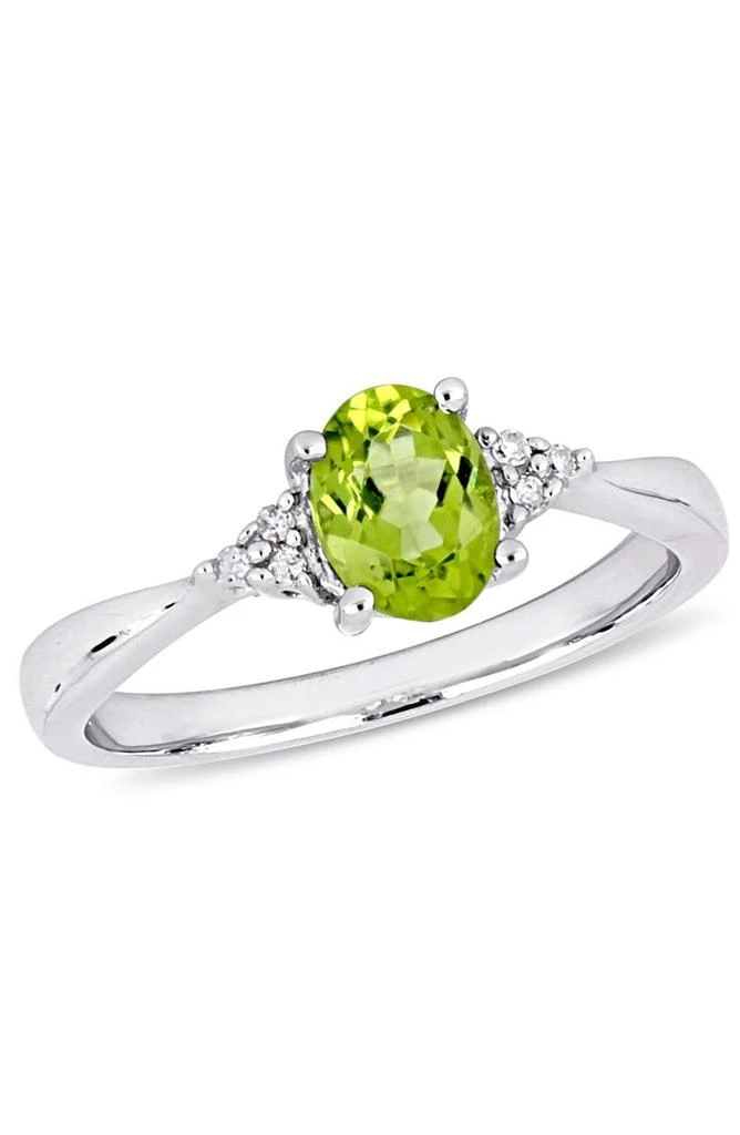 商品DELMAR|Oval Peridot & Diamond Cluster Ring,价格¥398,第1张图片