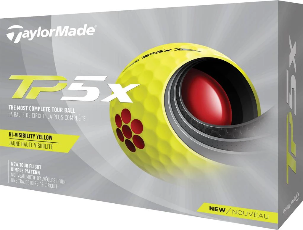 商品TaylorMade|TaylorMade 2021 TP5x Yellow Golf Balls,价格¥411,第1张图片