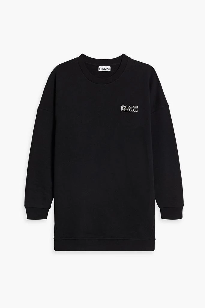 商品Ganni|Oversized embroidered cotton-blend fleece sweatshirt,价格¥623,第1张图片