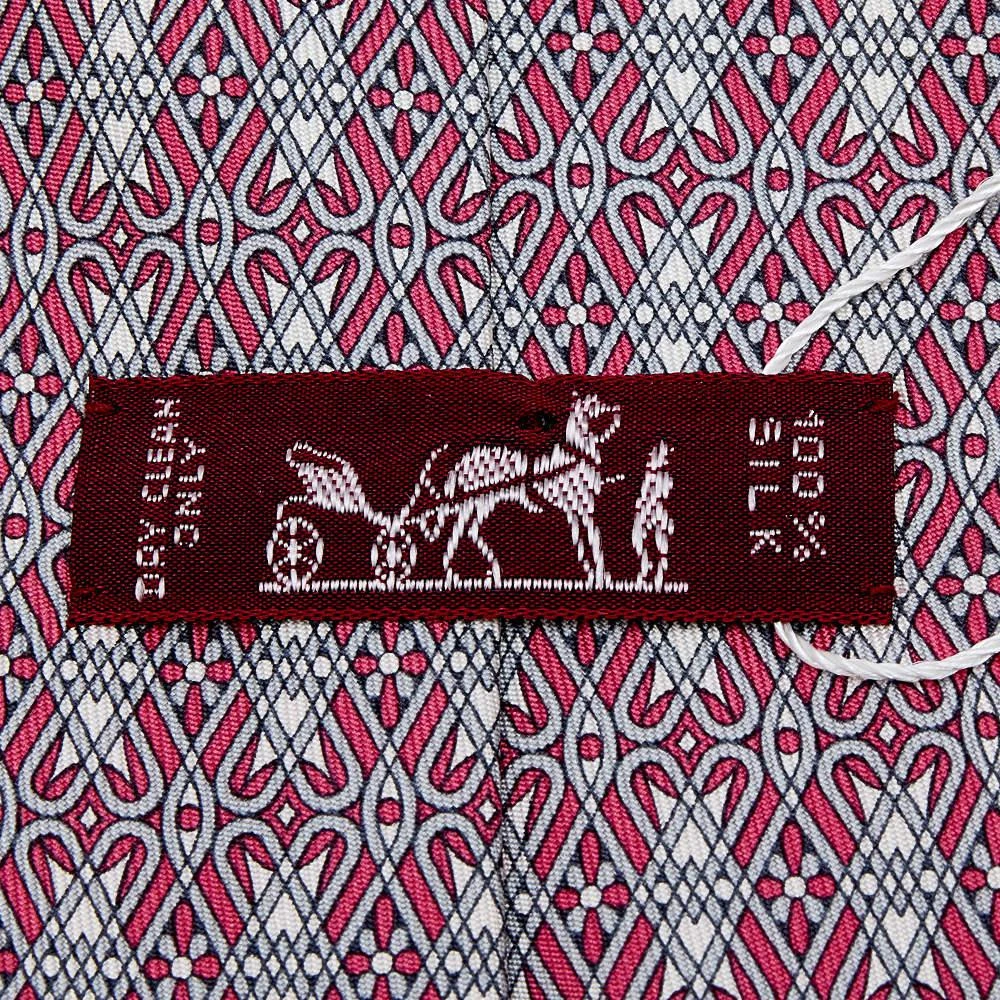 商品[二手商品] Hermes|Hermes Pink Orbits Printed Silk Tie,价格¥1029,第5张图片详细描述