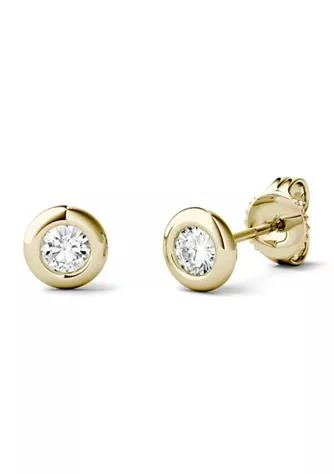 商品Charles & Colvard|Colvard 1 5 Ct. T.w. Moissanite Bezel Stud Earrings In 14K Yellow Gold,价格¥8247,第1张图片