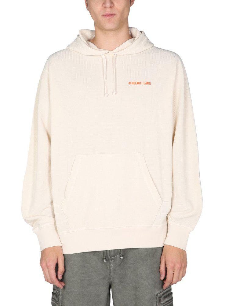 Helmut Lang Logo Embroidered Drawstring Hoodie商品第1张图片规格展示