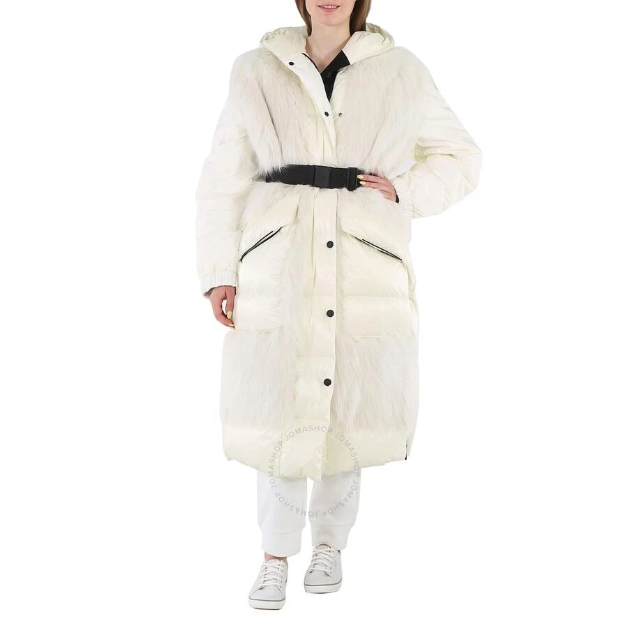 商品Moncler|Ladies White Sarina Long Fur Coat,价格¥11246,第1张图片