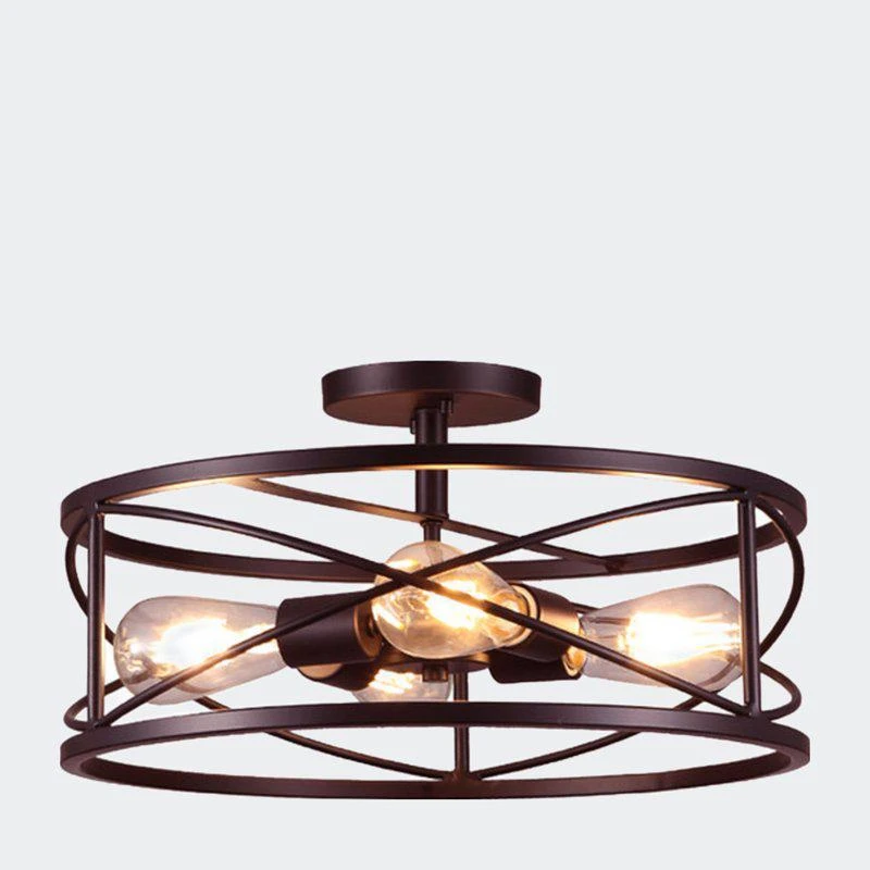 商品Defong|4-Light 17" Semi Flush Mount Light For Bedroom, Living Room, Kitchen,价格¥574,第1张图片