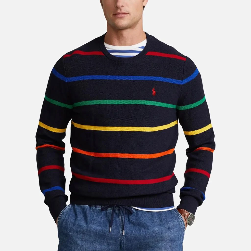 商品Ralph Lauren|Polo Ralph Lauren Men's Pima Cotton Jumper - Navy Heather Multi Stripe,价格¥731,第1张图片