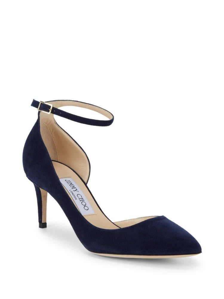 Lucy 65 Suede d'Orsay Ankle-Strap Pumps 商品