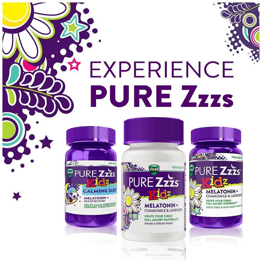 商品PURE Zzzs|Kidz Melatonin Sleep Aid Chewable Tablets, Drug-Free & Non-Habit Forming Berry,价格¥166,第4张图片详细描述