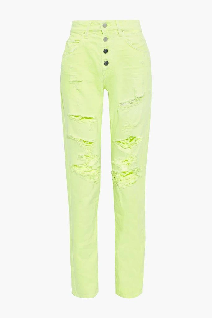 商品AMIRI|Distressed neon high-rise straight-leg jeans,价格¥1688,第1张图片