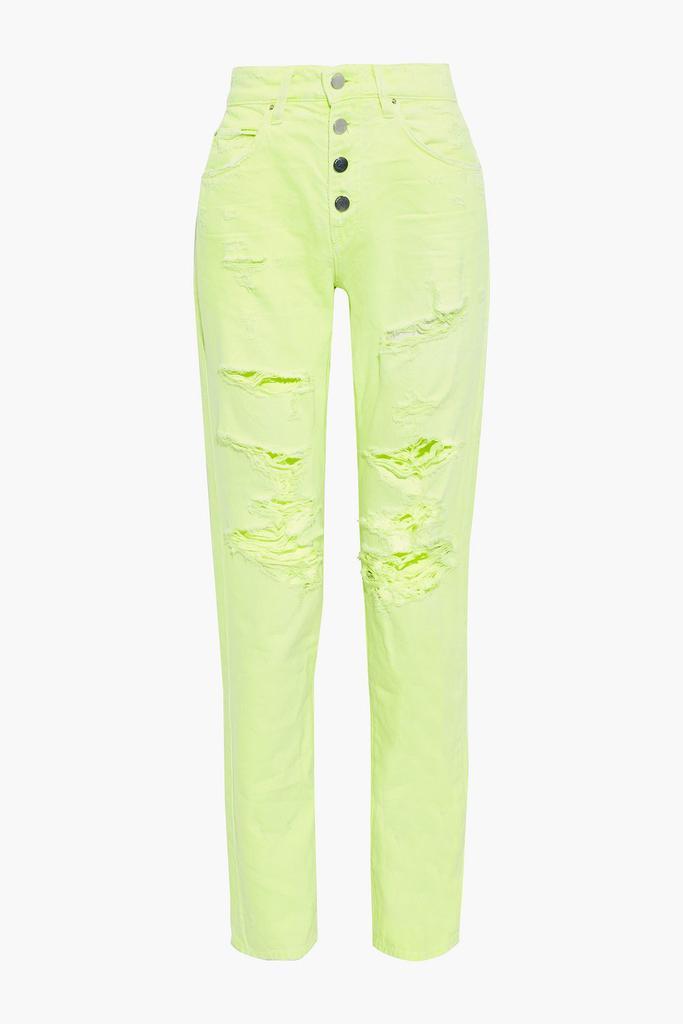 商品AMIRI|Distressed neon high-rise straight-leg jeans,价格¥1646,第1张图片