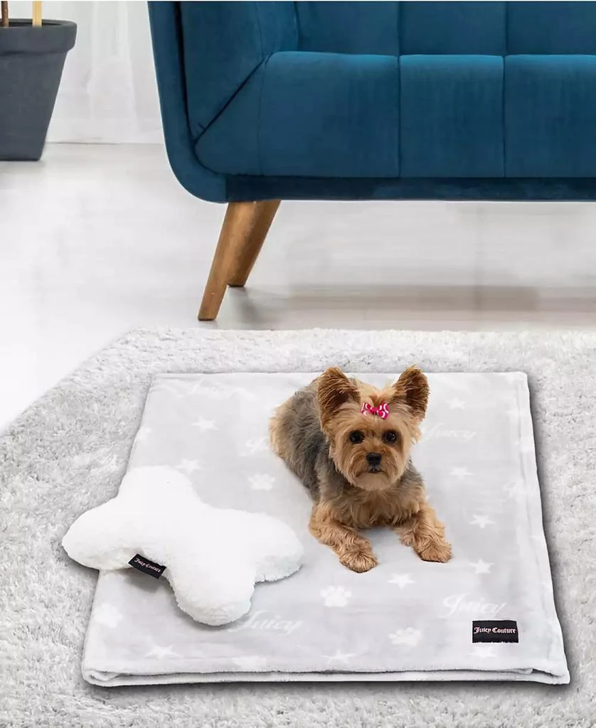 2-Piece Set Pet Throw Blanket Bone Pillow, Juicy Paws And Stars 商品