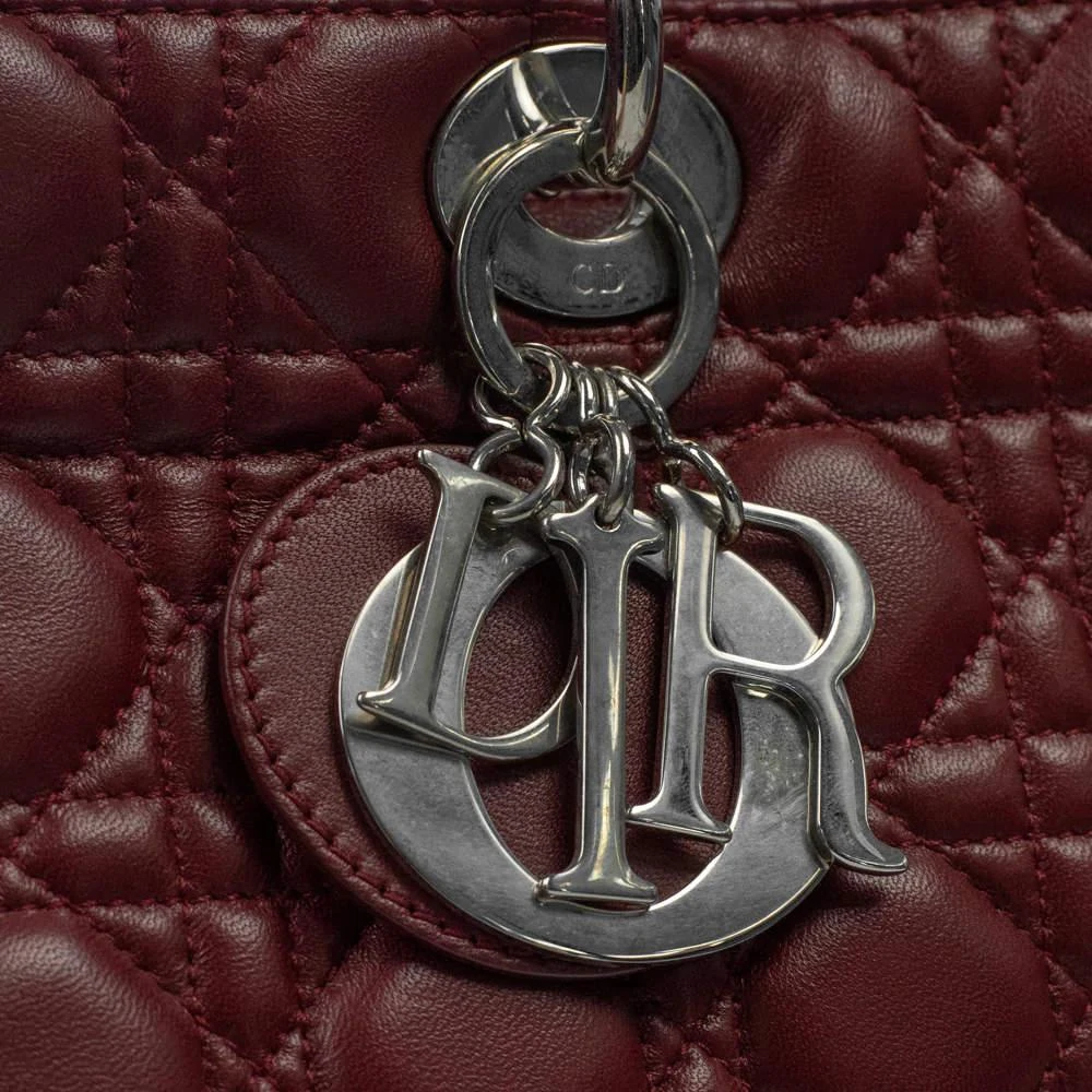 Dior Burgundy Leather Cannage Lady Dior Tote Bag  商品