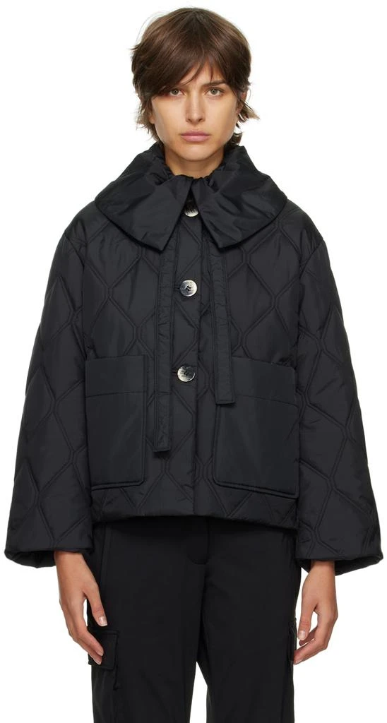 商品Ganni|Black Quilted Jacket,价格¥2508,第1张图片