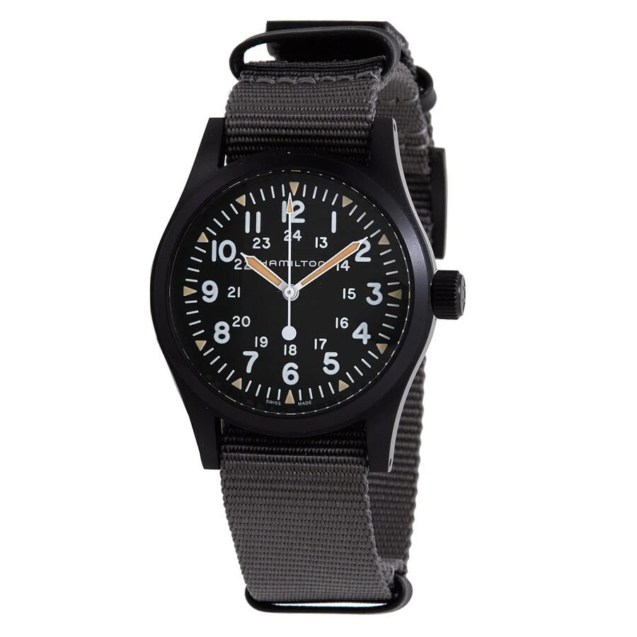 商品Hamilton|Khaki Field Hand Wind Black Dial Men's Watch H69409930,价格¥3270,第1张图片