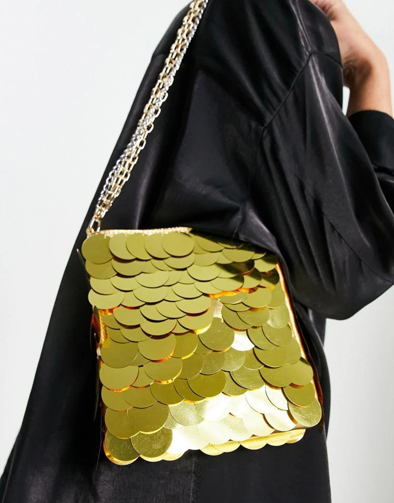 商品Topshop|Topshop sequin chain detail shoulder bag,价格¥200,第2张图片详细描述
