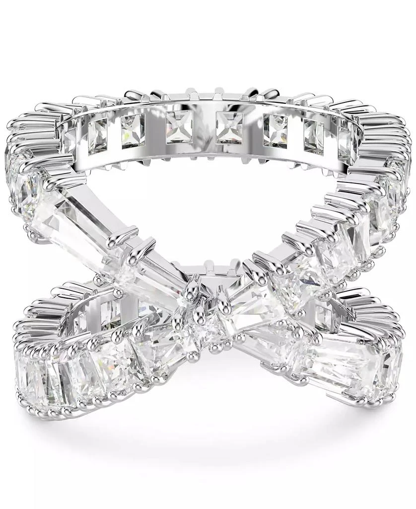 商品Swarovski|Rhodium-Plated Square Crystal Infinity Ring,价格¥1198,第1张图片