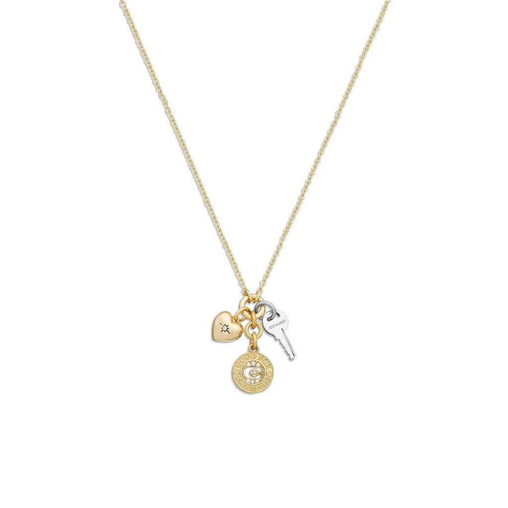 商品Coach|Coin Charm Pendant Necklace,价格¥430,第2张图片详细描述