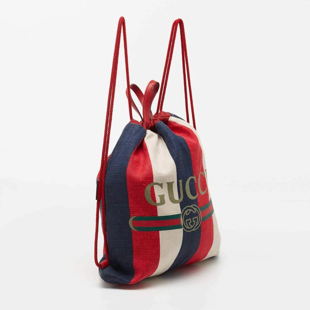 商品[二手商品] Gucci|Gucci Multicolor Canvas Sylvie Stripe Drawstring Backpack,价格¥3815,第3张图片详细描述