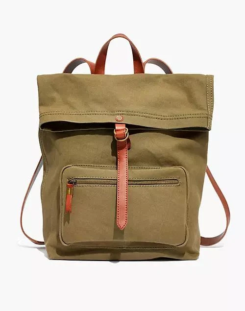 商品Madewell|The Canvas Foldover Backpack,价格¥551,第1张图片