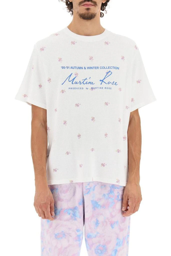 商品Martine Rose|Martine rose waffled jersey t-shirt with floral print,价格¥1261,第2张图片详细描述