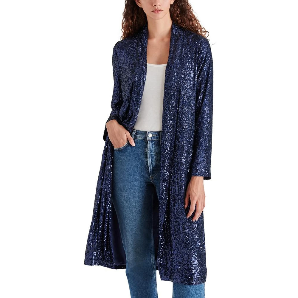 商品Steve Madden|Women's Show Stopper Long Glitter Coat,价格¥874,第4张图片详细描述