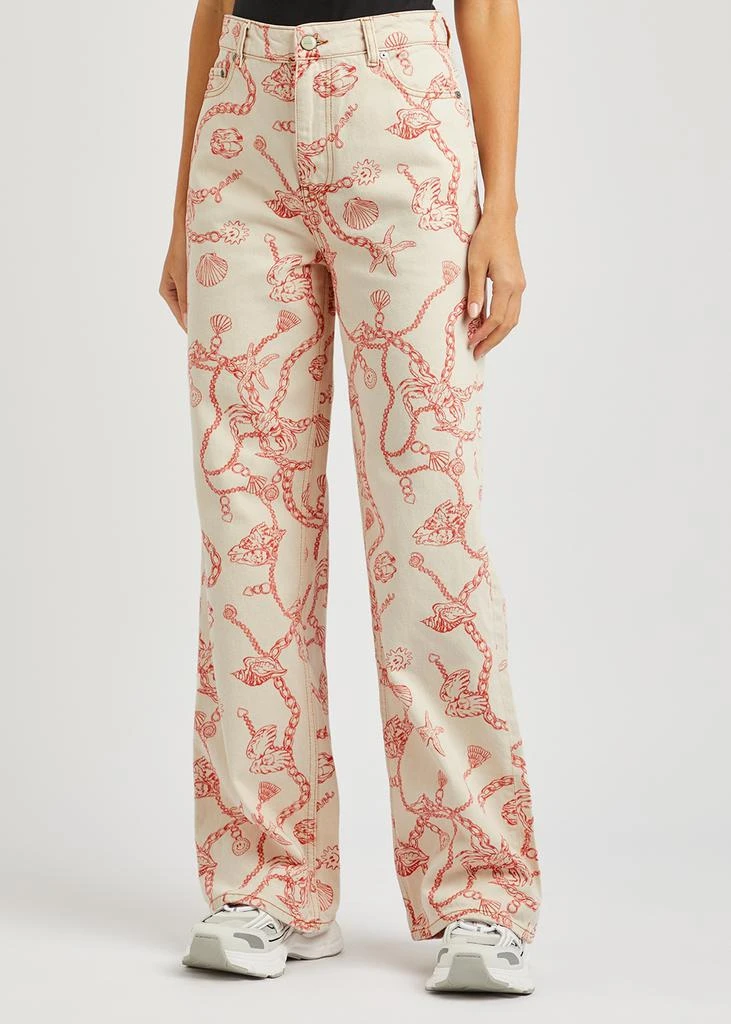 商品Ganni|Printed wide-leg jeans,价格¥816,第2张图片详细描述