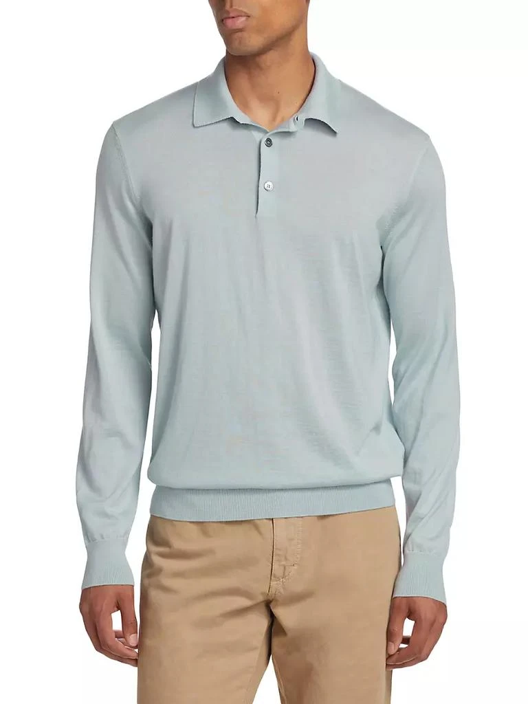 商品Zegna|Cashmere-Silk Polo Sweater,价格¥9520,第2张图片详细描述