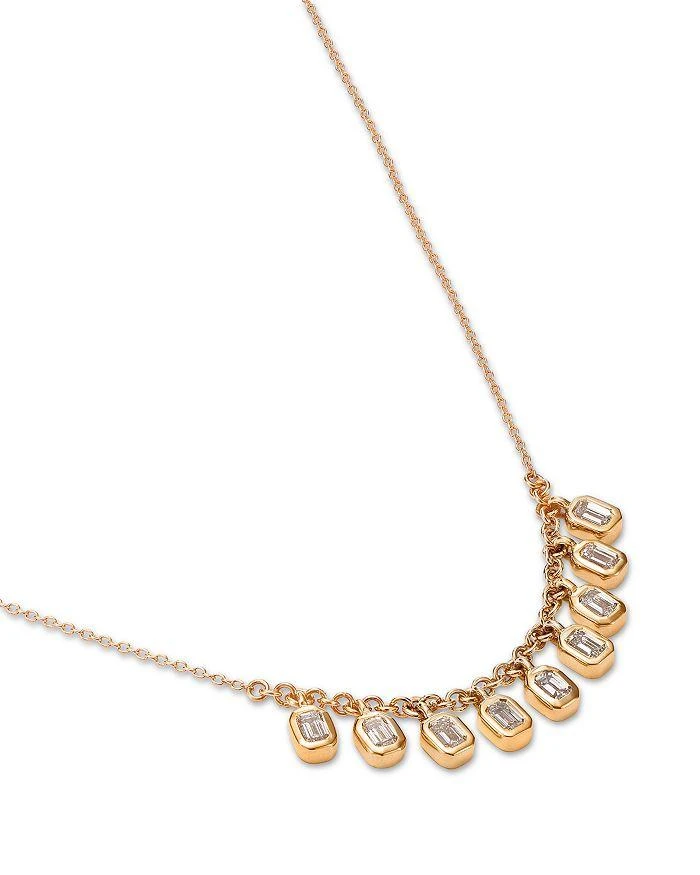 商品Moon & Meadow|14K Yellow Gold Lab Grown Diamond Dangle Collar Necklace, 16-20",价格¥8698,第3张图片详细描述