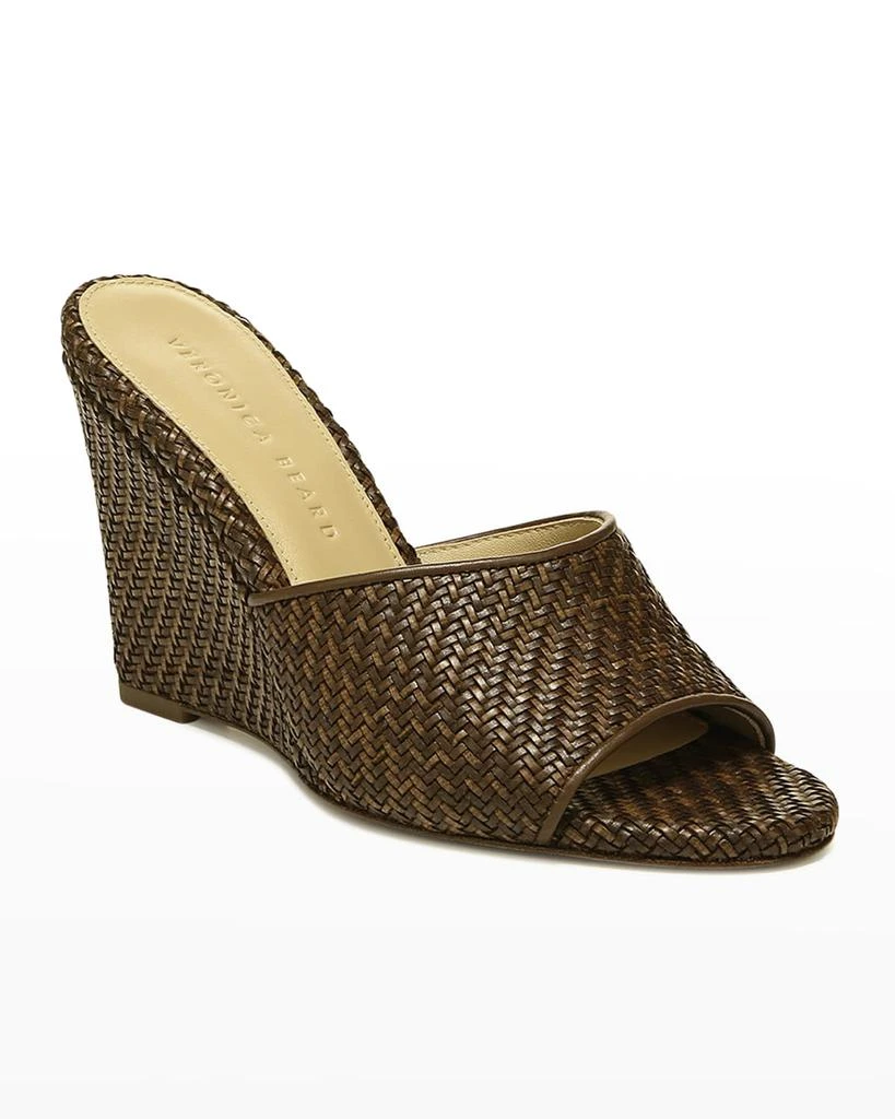 商品VERONICA BEARD|Dali Woven Leather Wedge Sandals,价格¥2711,第2张图片详细描述