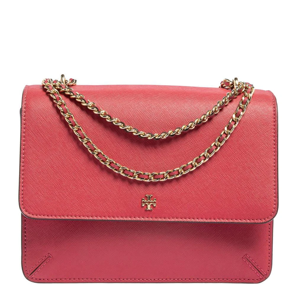 商品[二手商品] Tory Burch|Tory Burch Pink Saffiano Leather Robinson Shoulder Bag,价格¥1192,第1张图片