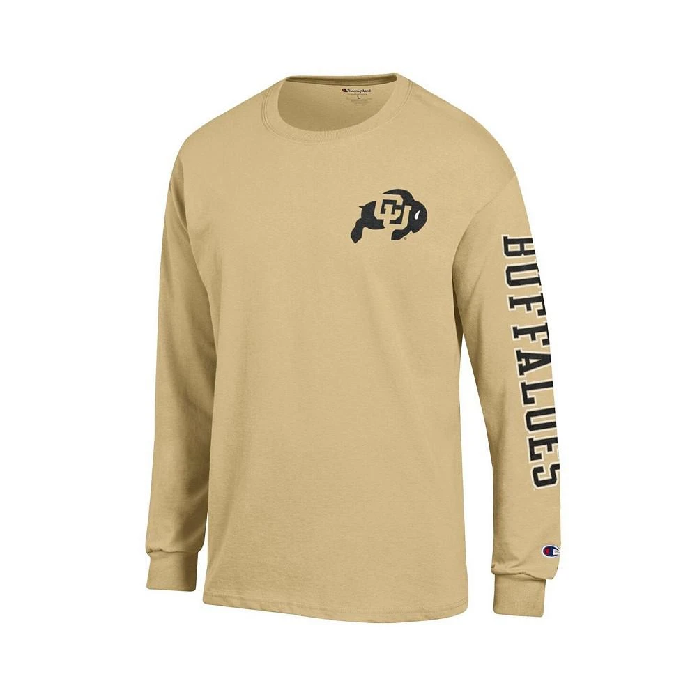 商品CHAMPION|Men's Gold Colorado Buffaloes Team Stack 3-Hit Long Sleeve T-shirt,价格¥295,第3张图片详细描述