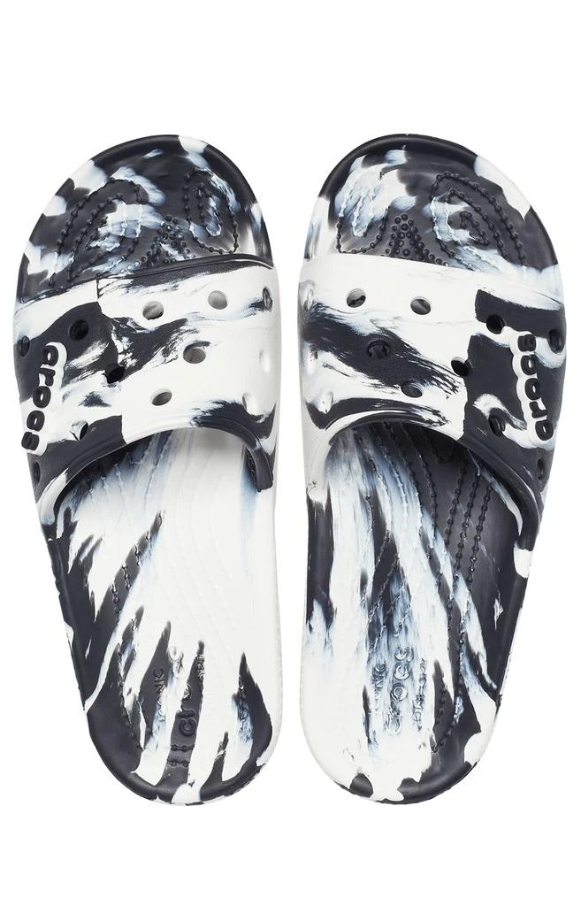 商品Crocs|Classic Crocs Marbled Slide - White/Black,价格¥142,第3张图片详细描述