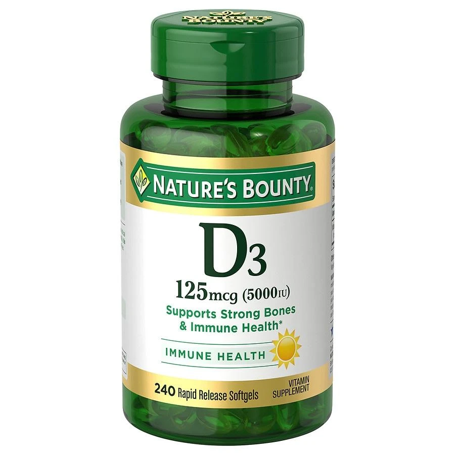 商品Nature's Bounty|Vitamin D3 Softgels 125 mcg, 5000 IU,价格¥250,第1张图片