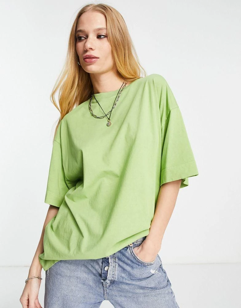 商品Topshop|Topshop oversized washed boyfriend tee in green,价格¥130,第1张图片