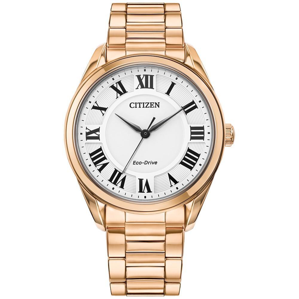 商品Citizen|Eco-Drive Women's Arezzo Rose Gold-Tone Stainless Steel Bracelet Watch 35mm,价格¥2004,第1张图片