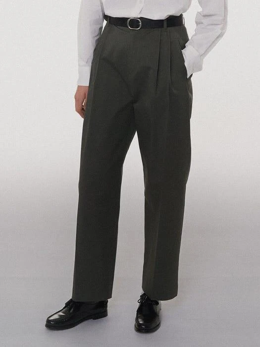 商品tetu|Classic Pin Tuck Pants_Khaki Gray,价格¥949,第3张图片详细描述