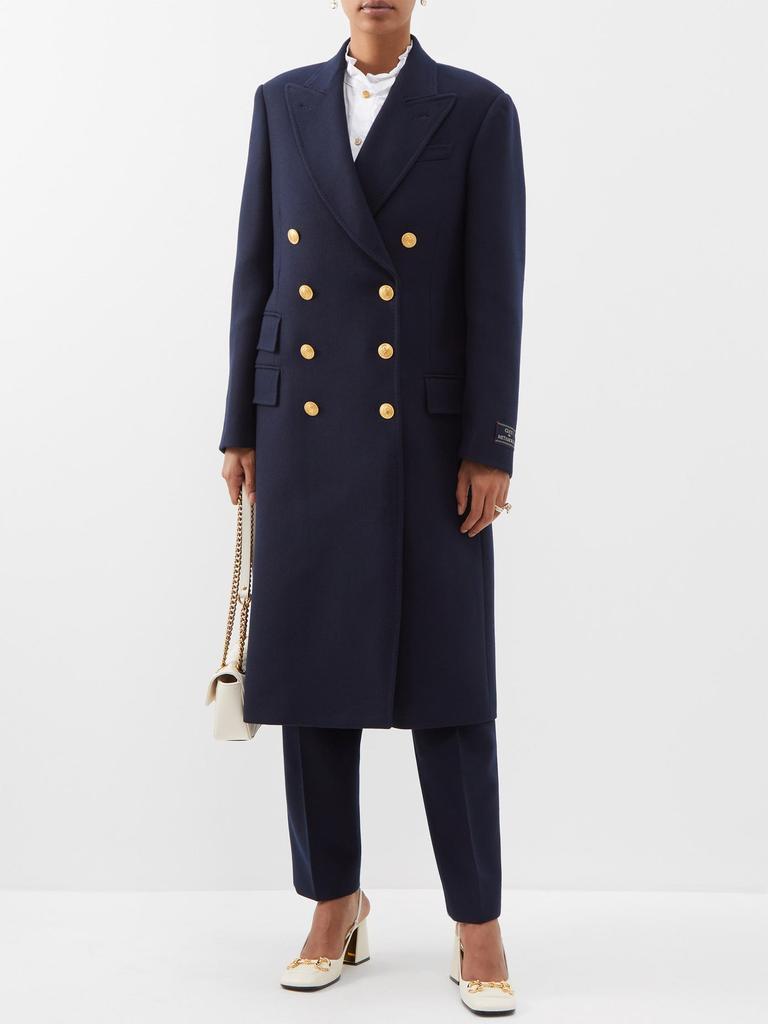商品Gucci|Double-breasted cashmere-twill coat,价格¥31942,第4张图片详细描述