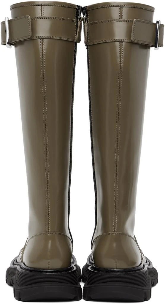 商品Alexander McQueen|Taupe Tread Lace-Up Tall Boots,价格¥5437,第4张图片详细描述