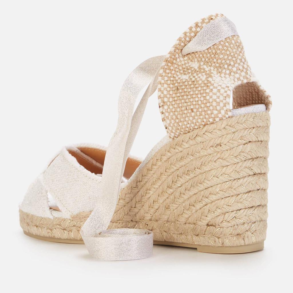 Castañer Women's Bluma 8 Wedged Espadrilles - Blanco/Oro商品第2张图片规格展示