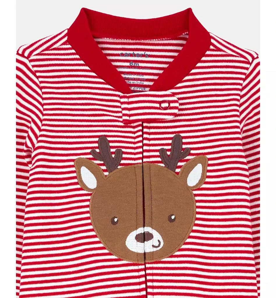 商品Carter's|Baby Boys or Baby Girls Reindeer Zip-Up Sleep and Play Pajamas,价格¥54,第3张图片详细描述