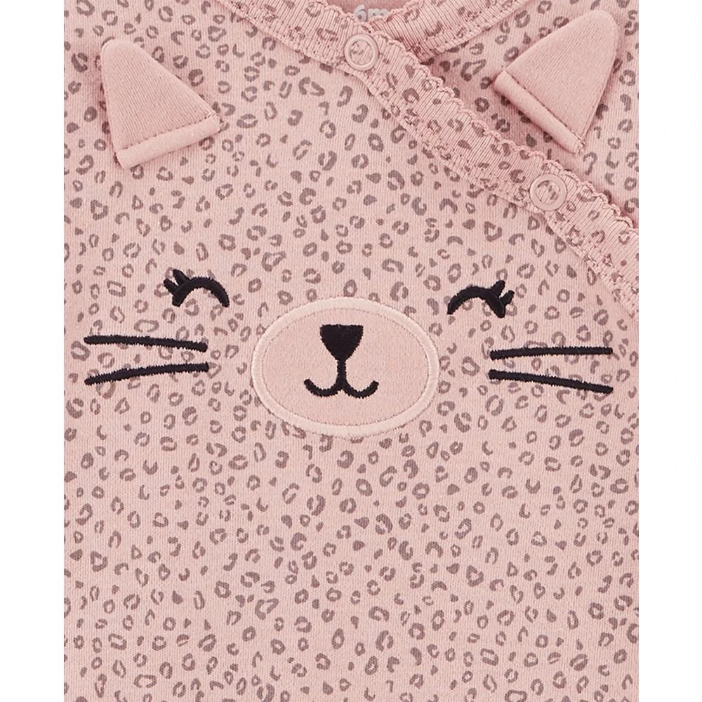 商品Carter's|Baby Girls Cat Side-Snap Sleep & Play Footed Pajamas,价格¥132,第2张图片详细描述