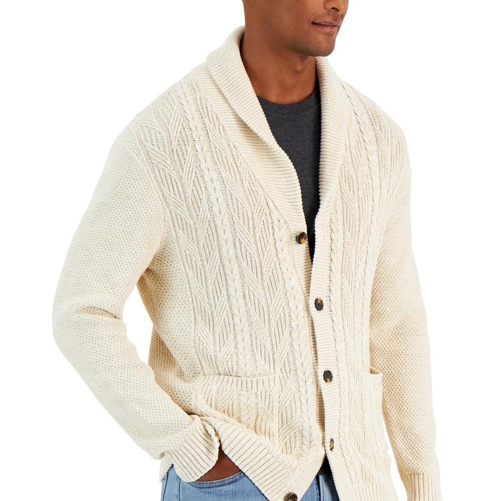 商品Club Room|Men's Chunky Shawl Collar Cardigan, Created for Macy's,价格¥243,第5张图片详细描述