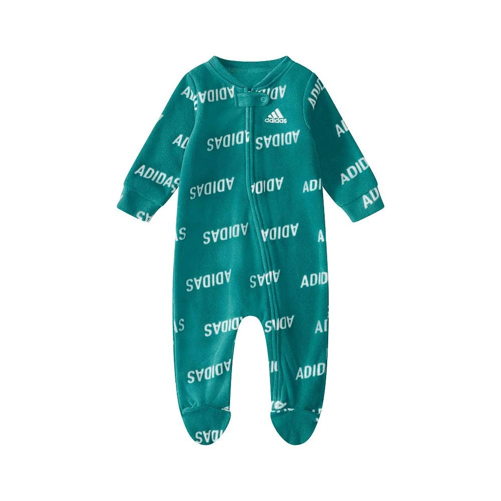 商品Adidas|Baby Boys Long Sleeve Printed Microfleece Footed Coverall,价格¥112,第1张图片