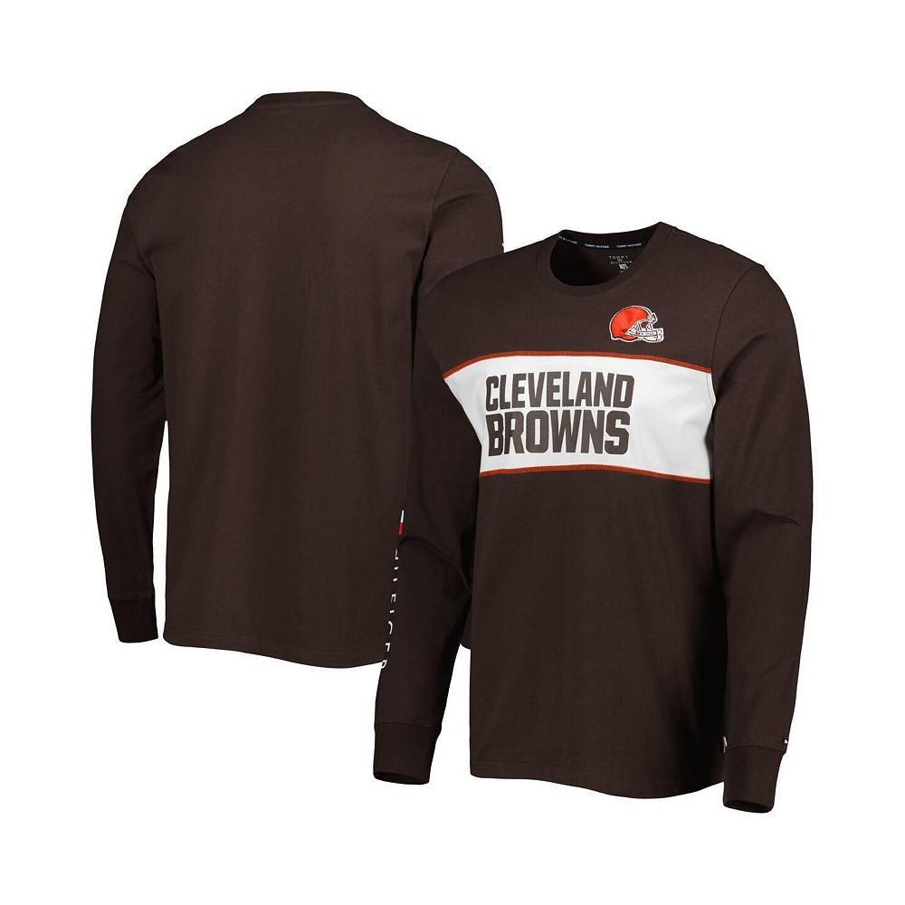 商品Tommy Hilfiger|Men's Brown Cleveland Browns Peter Team Long Sleeve T-shirt,价格¥466,第1张图片