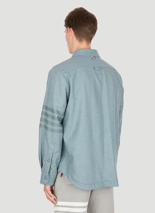 商品Thom Browne|Four Bar Overshirt in Dark Blue,价格¥11970,第6张图片详细描述