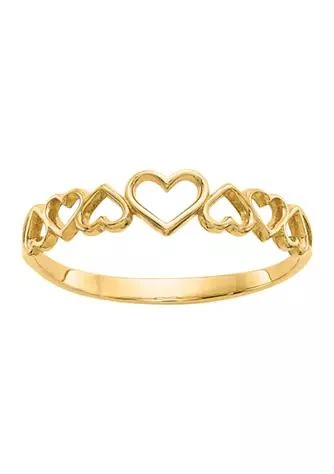 商品Belk & Co.|Co. 14K Yellow Gold Hearts Ring,价格¥750,第1张图片